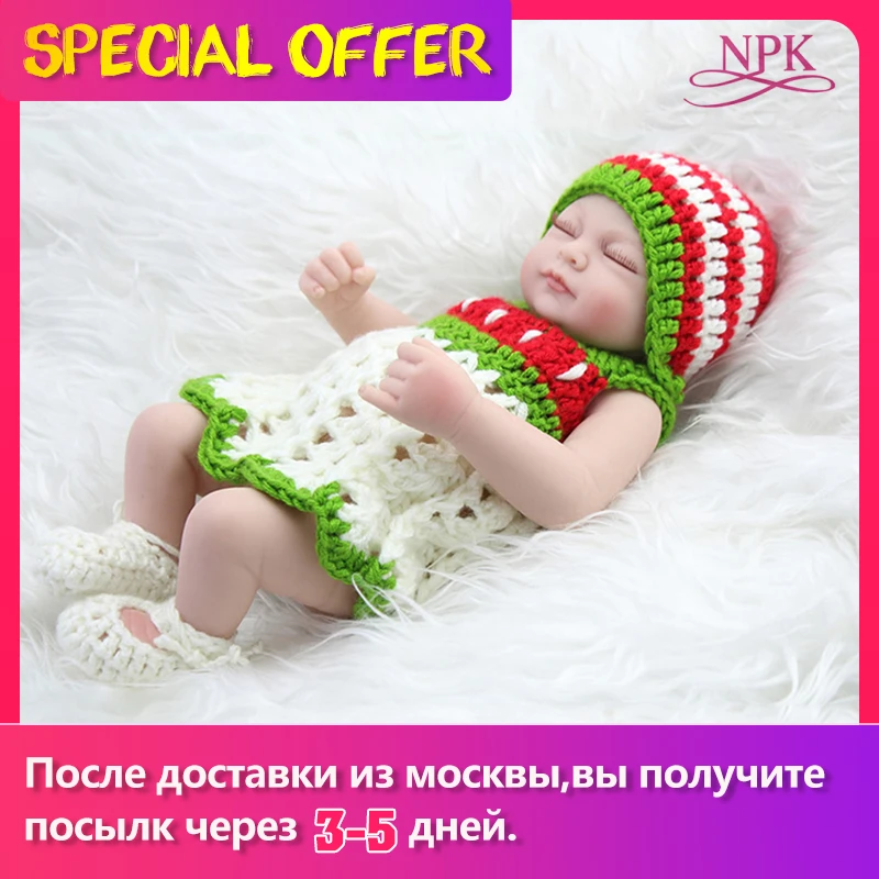 11 ''настоящая кукла новорожденного мягкая виниловая спящего младенца