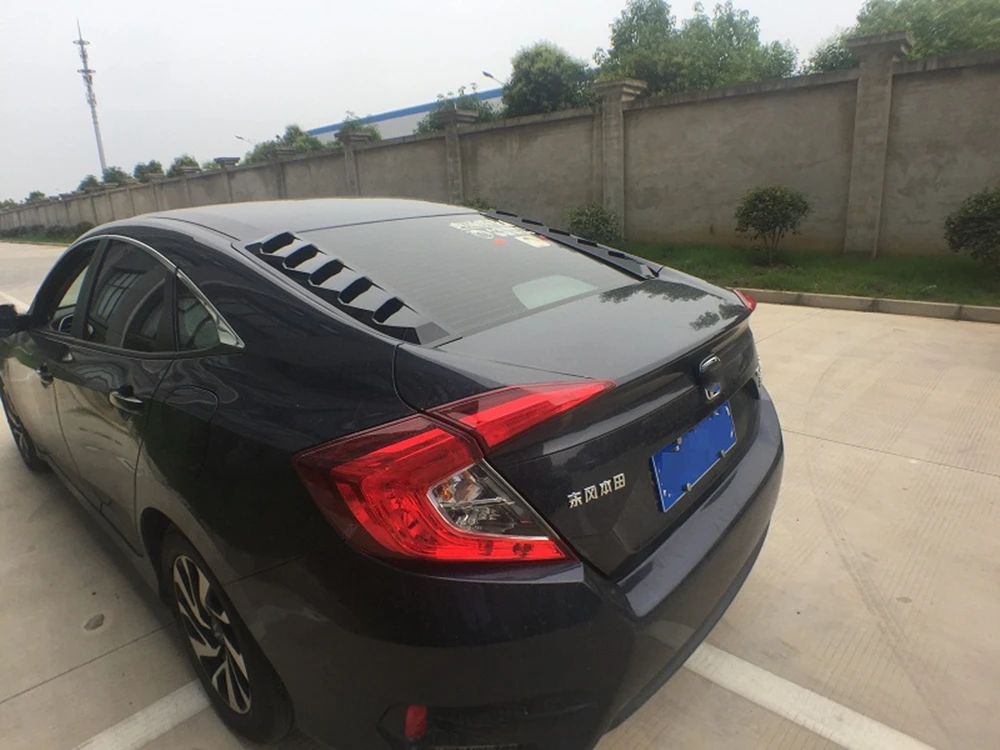 

Rear Window Roof Spoiler Wing For Honda Civic 2016 17 2018 Carbon Fiber 2PCS AM