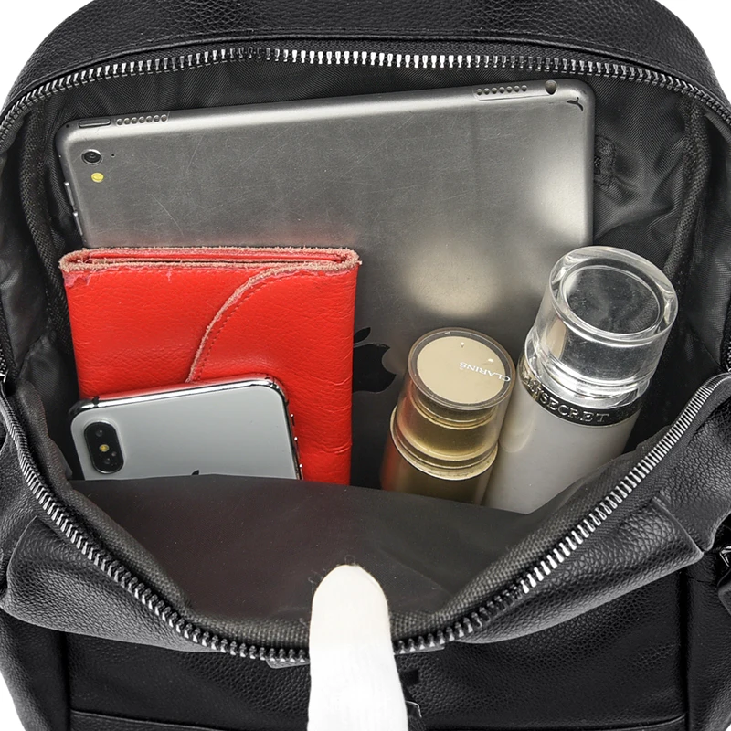 

Tassel Design Backpacks for Teenage Girl Luxury Soft Leather Backpack Black Travel Knapsack Women Multifunction School Backpack