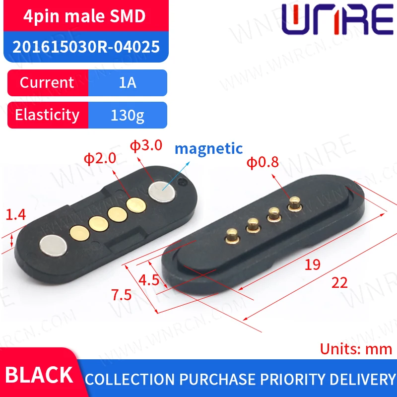 1/2 Pcs 2A Magnetic Pogo Pin Connector 2/4 Positions Pitch 2.5/2.6 MM Spring Loaded Pogopin Male Female Contact Strip | Обустройство