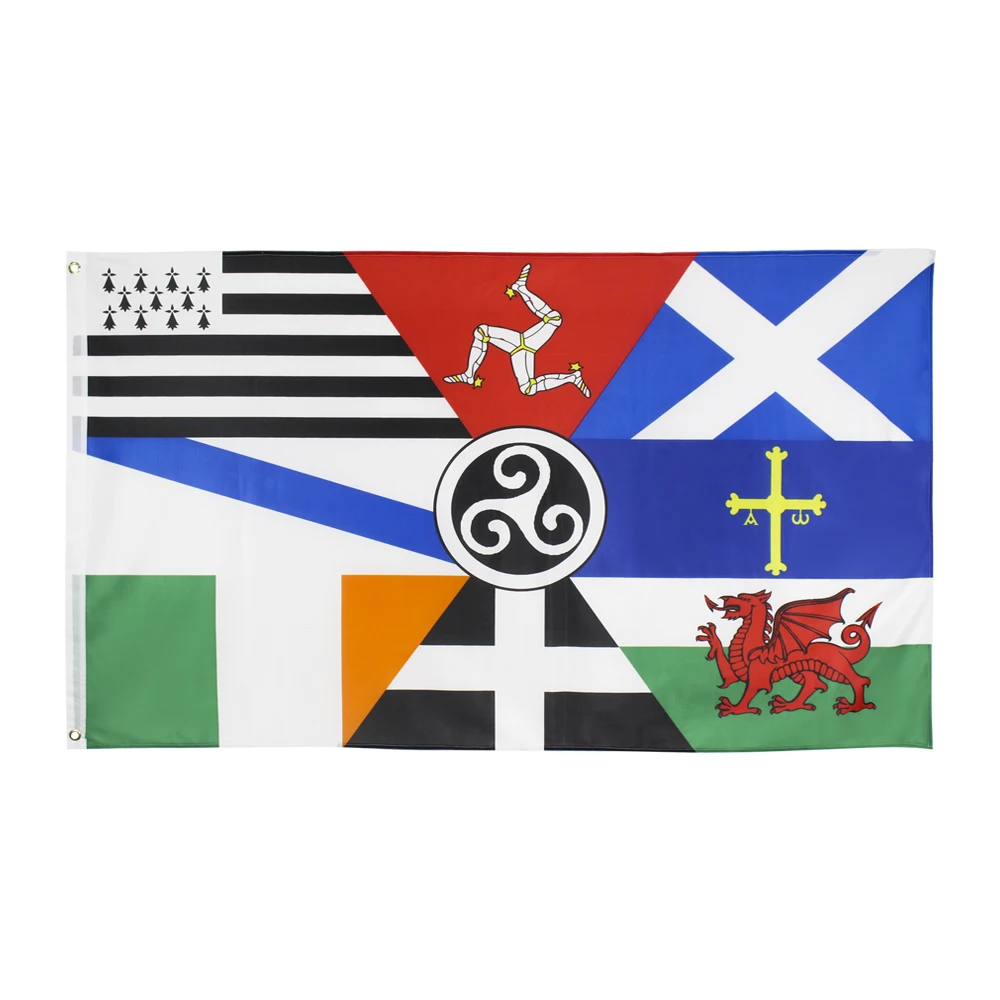 

ELECTION 90x150cm European Pan Celtic Nations Flag Ireland Scotland Wales Brittany