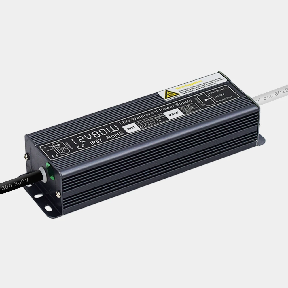 Водонепроницаемый переключение Питание 220V постоянного тока до 12V6.7A80W светильник