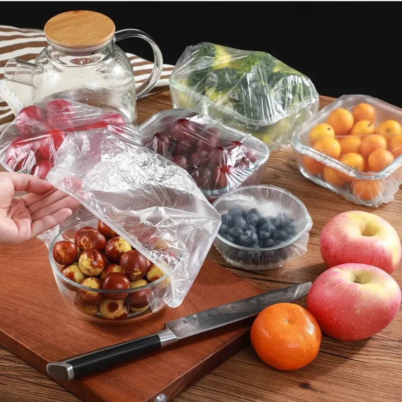 

100pcs Disposable Cling Film Cover Household Refrigerator Food Fruit Preservation Cover Dust-proof Plastic Fresh-keeping Kitchen
