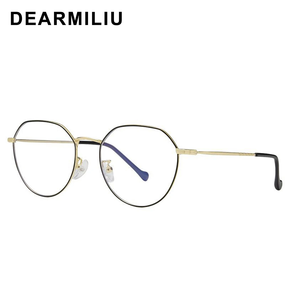 Очки DEARMILIU в круглой оправе из розового золота с защитой от сисветильник