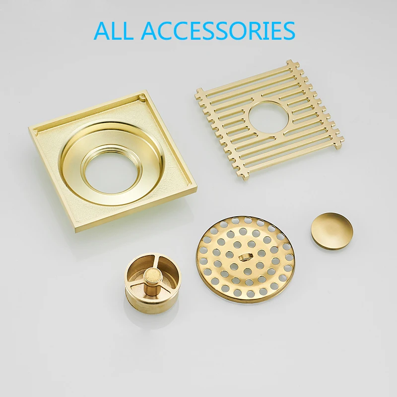 Слив для ванной комнаты из латуни слив матового золота невидимый сифон душа