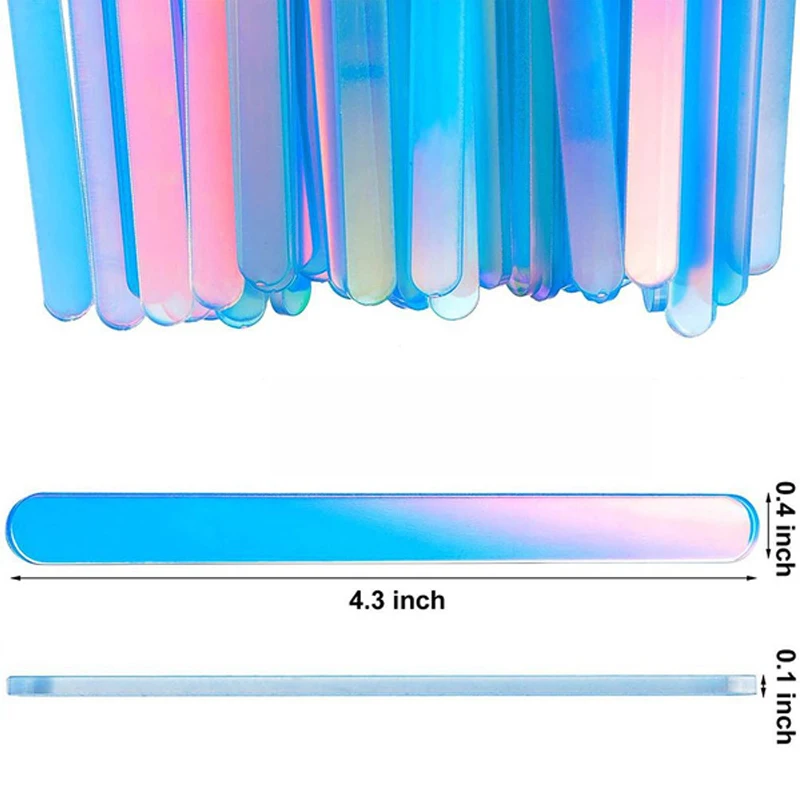 

50Pcs Multifunction Blue-purple Gradient Ice Cream Sticks Smooth Reusable Freezer Popsicle Lollipops Making Tool