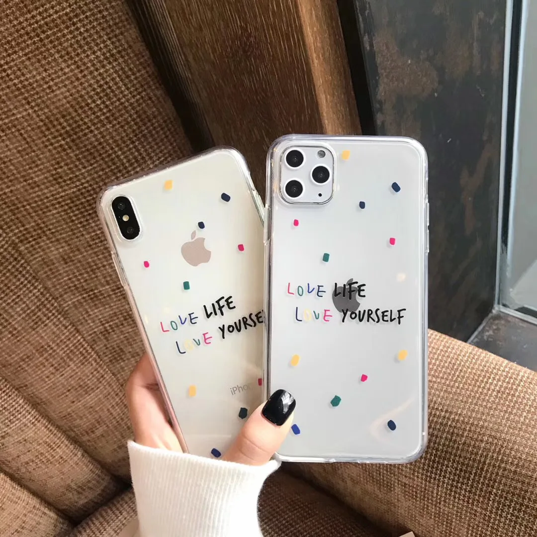 INS милый модный английский Радужный цветной волнистый чехол для телефона iPhone 11 pro