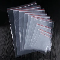 100pcslot 5 sizes clear self adhesive sealing bags plastic jewelry packaging bags resealable zip lock food poly storage bags