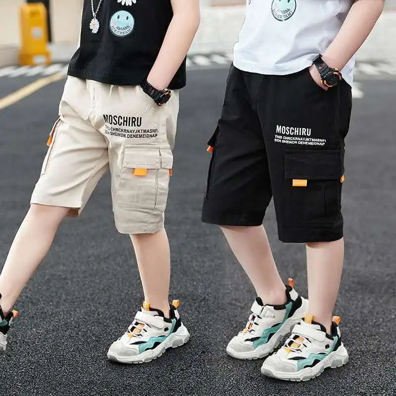 

Boys summer overalls shorts 2022 new children's western style summer pants casual sports five-point pants P6330