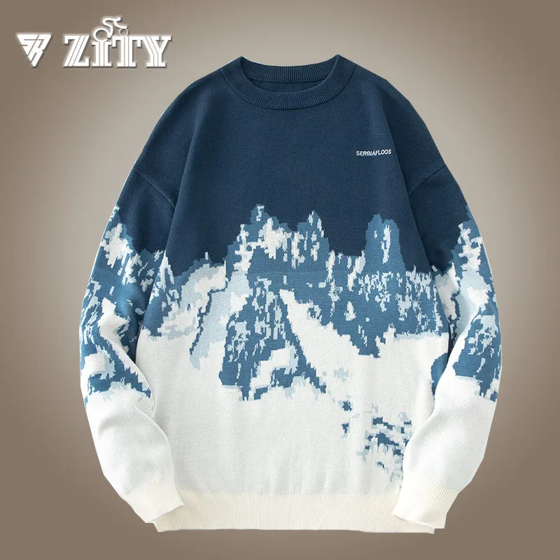 

Мужской вязаный свитер в стиле Харадзюку, Повседневный пуловер, корейский модный свитер большого размера, Женский вязаный джемпер, одежда д...