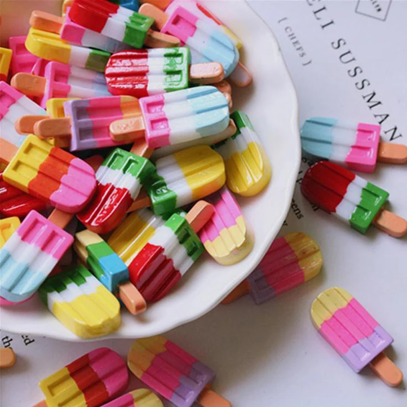 

5PCS Popsicle Mini Cartoon Doll Kitchen Food Accessories For 1/6 1/12 Doll Dollhouse Miniature Pretend Ice Cream