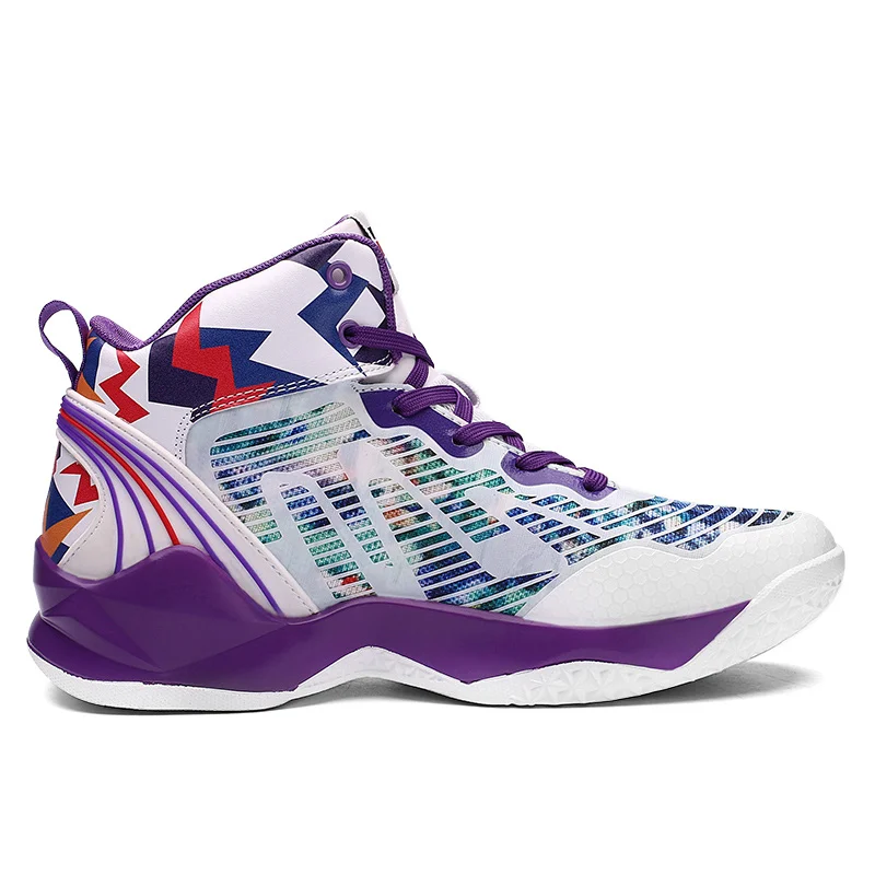 New Arrivals White Chunky Basketball Shoes Men Anti-shock Sports Shoes Fashion Printed High top Hip-hop Men Sneakers Basketball