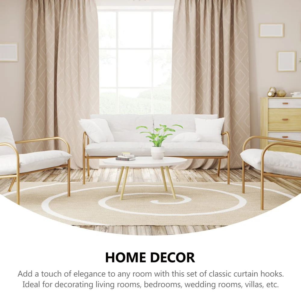 

2pcs Curtain Holdback Iron Curtain Tieback Curtain Hook Curtain Holder for Home