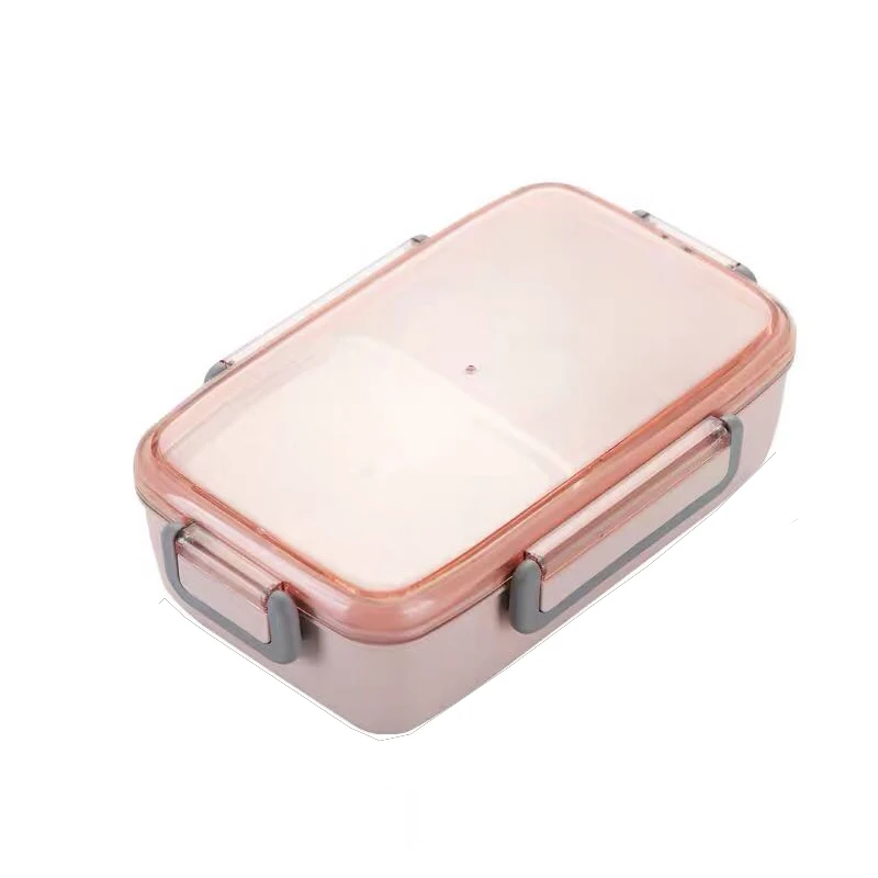 pink box Пищевой контейнер для микроволновой печи Ланч-бокс независимая решетка для контейнер для обеда ребенку портативный герметичный Bento box Контейнер для пищи с подогревом - Цвет: pink box