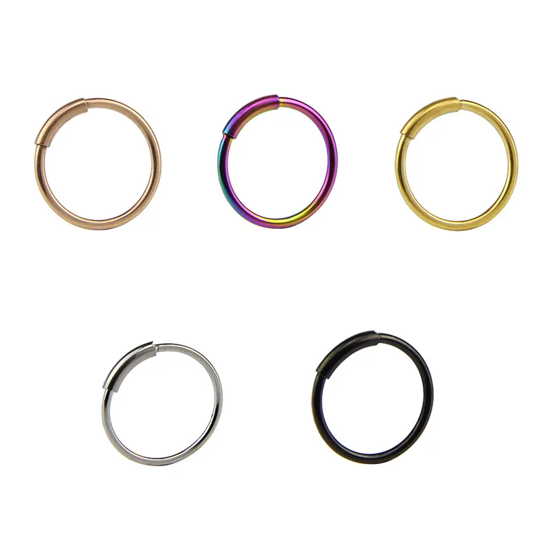 5 шт./компл. бесшовное стальное кольцо для пирсинга носа губ ушное 6/8/10 мм