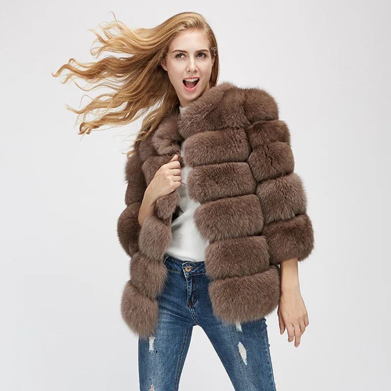 2021 winter women's jackets High Quality Artificial Fox fur coat women faux fur  office lady new slim mink rabbit fur coats  4XL
