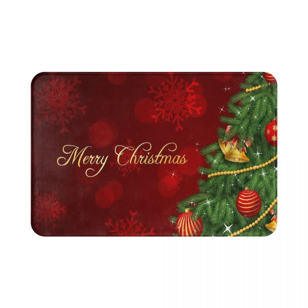 

Абсорбирующий нескользящий коврик с рождественским рисунком красного цвета, коврик для ванной, напольный коврик, украшение для дома