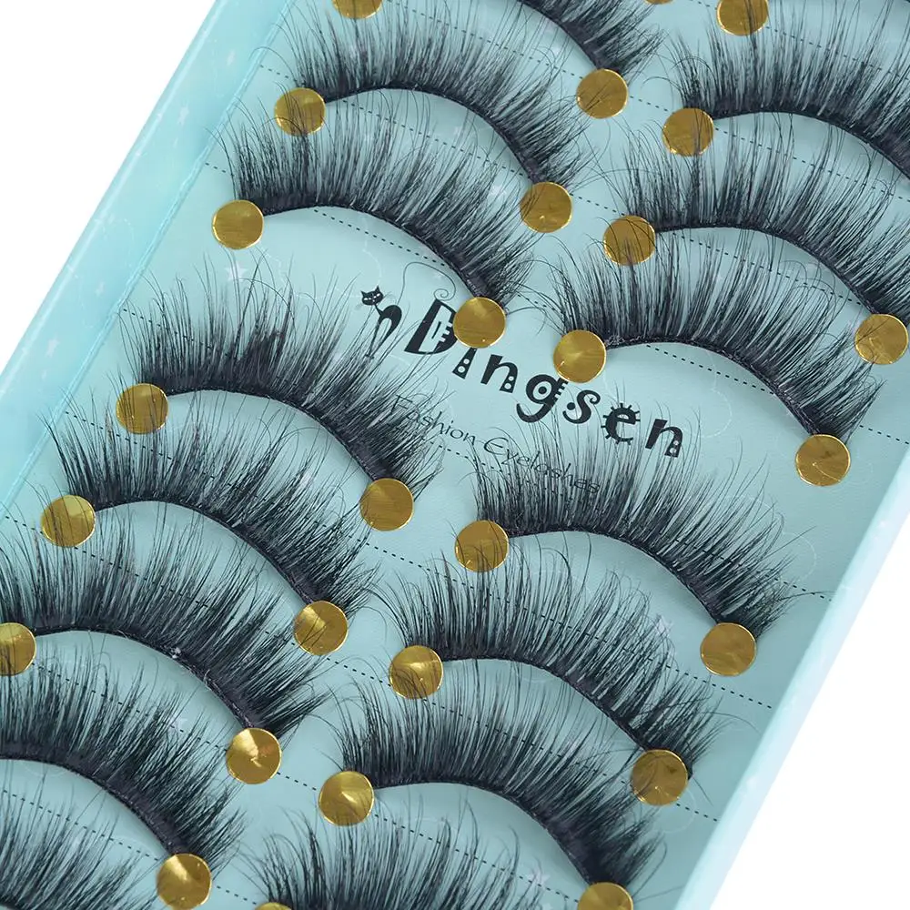 Накладные ресницы из норки накладные натурального меха объемные 10 пар | Красота и