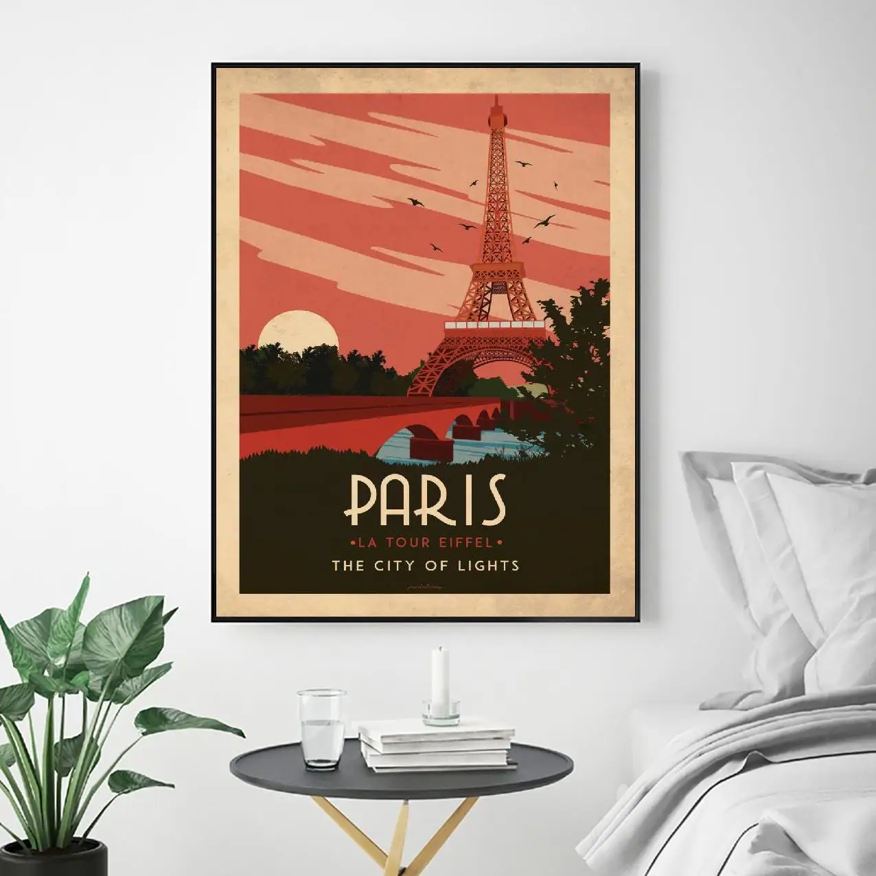 Парусиновая Настенная картина в стиле арт-деко Париже современный постер для