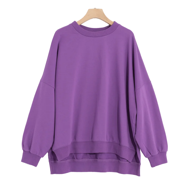 

Womens Hoodies Fashion Solid Sweatshirts Long Sleeve Streetwear Causal Oversize Female Loose O Neck Pullover Sudadera Mujer E256