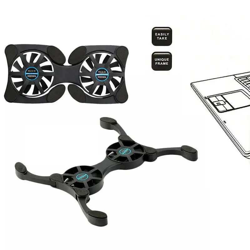 Мини-кулер для ноутбука Octopus Тихая подставка двойные вентиляторы 7-15 дюймов