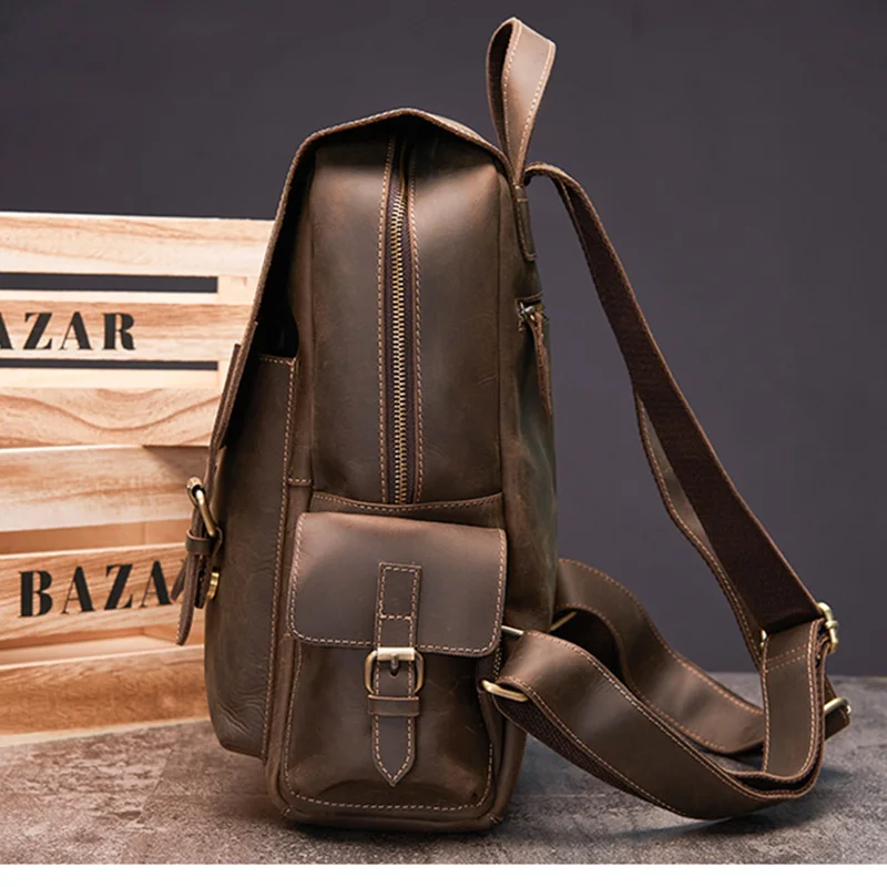 Кожаная мужская сумка на плечо AETOO стильная кожаная В Стиле Ретро mad horse