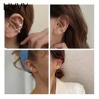 Модные серебряные серьги-клипсы LIVVY с цирконом для женщин и девушек без пирсинга, модные элегантные украшения, аксессуары для вечеринок