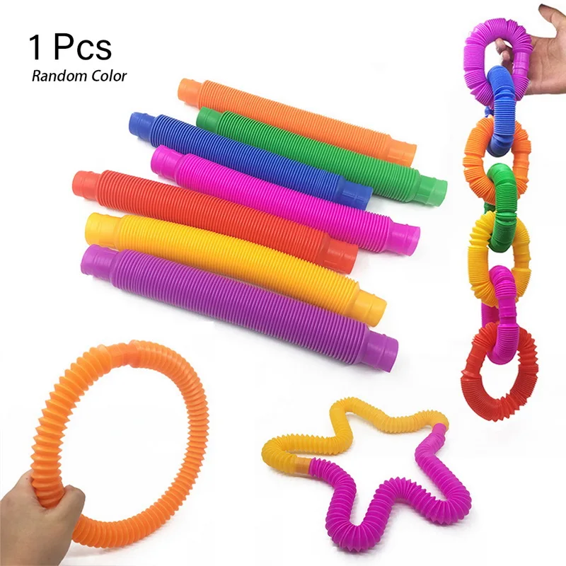 

Kids Fidget Toys Mini Pop Tubes Sensory Toy Autism Sensory Tubes Stress Relief Early Development Educational Folding Squeeze Toy
