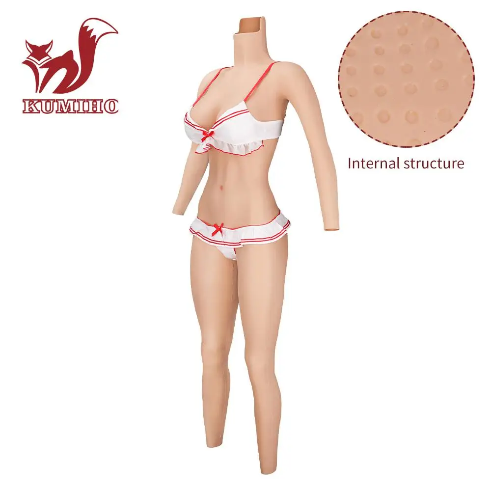 KUMIHO 6G Lifelike Nipples Vaginal Silicone Tights CE Cup Breast Forms Covered with hands and feet for Drag queen Crossdresser |
