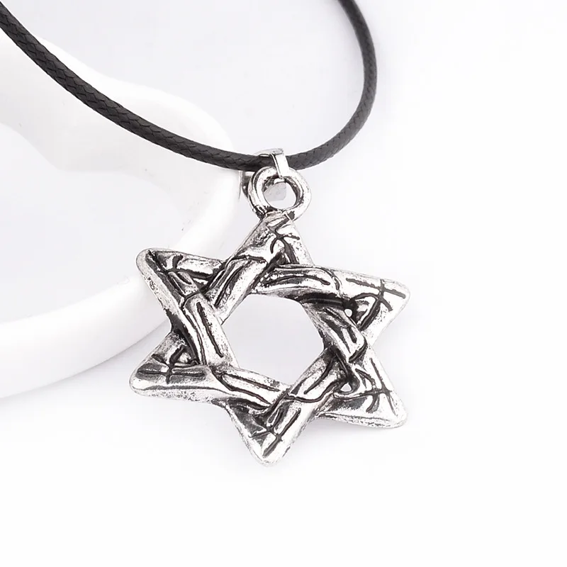 

European and American vintage jewelry with Star Of David Six-pointed Star of David Solomon Seal Logo Fashion Necklace for women