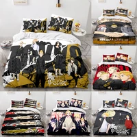 tokyo avengers mikey manjiro sano hanagaki takemichi bedding set home textile bedding quilt cover case pillowcase