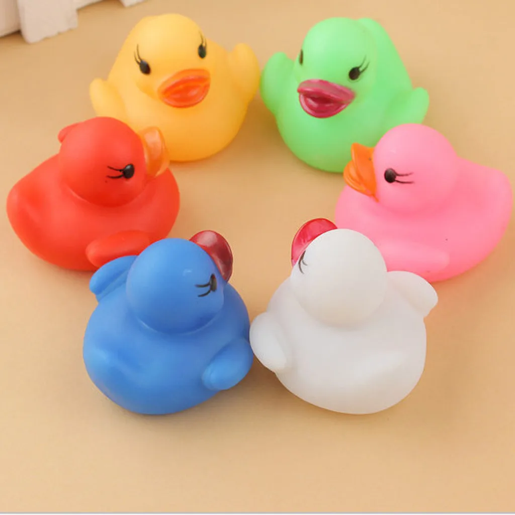 3 шт. желтый резиновый утка СВЕТОДИОДНЫЙ светильник утки Ванна писклявые игрушки