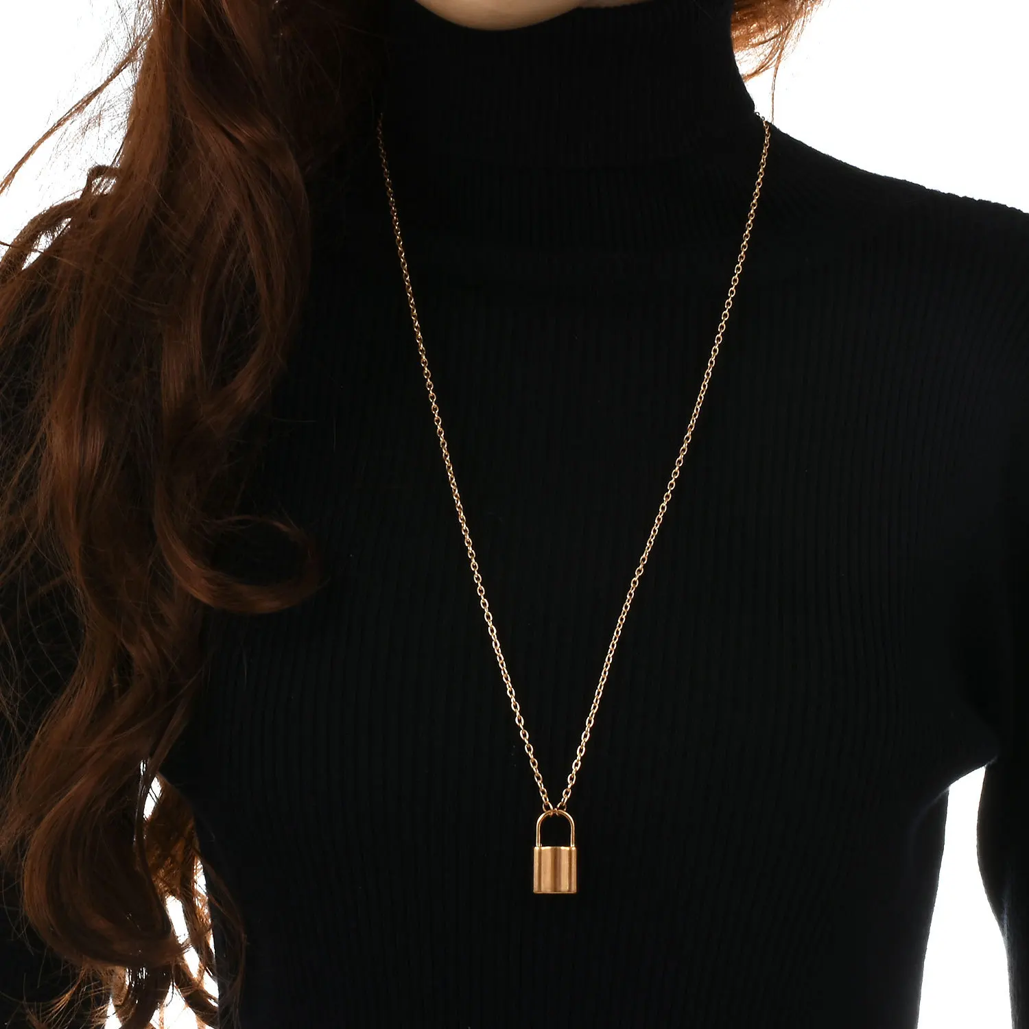 Классическая Подвеска с длинным замком золотая цепочка в стиле ретро осенне