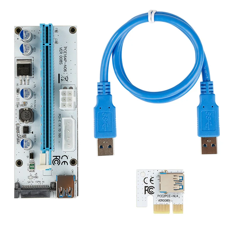 В наличии! Высокое качество Прочный VER 008S PCI E 1x до 16x удлинитель питания видеокарта