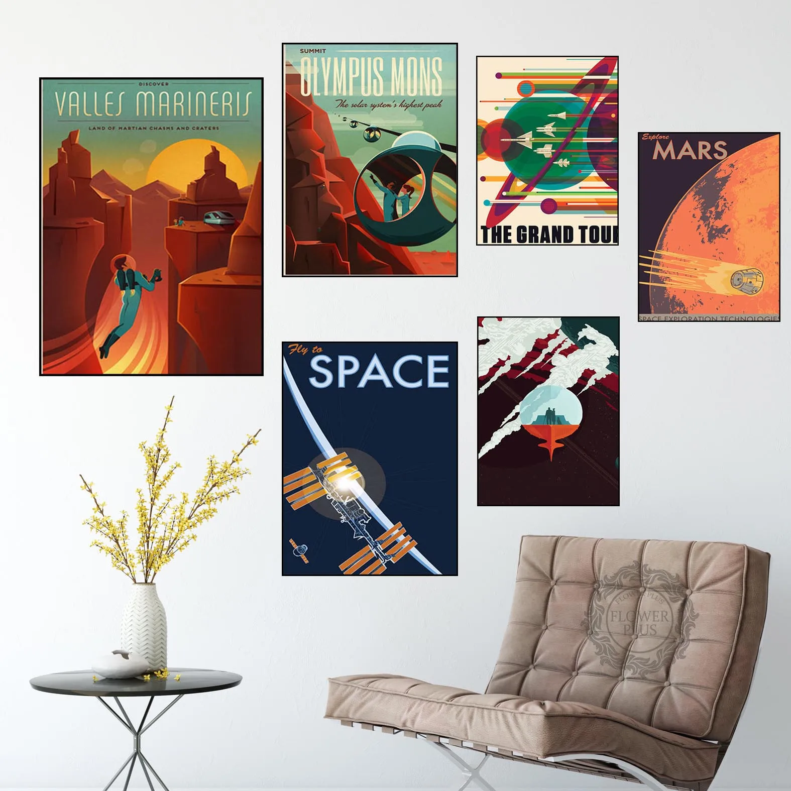 

Poster Space Travel Universal Planet Mars Posters and Prints Canvas Painting Wall Art Picture for Living Room Home Decoration
