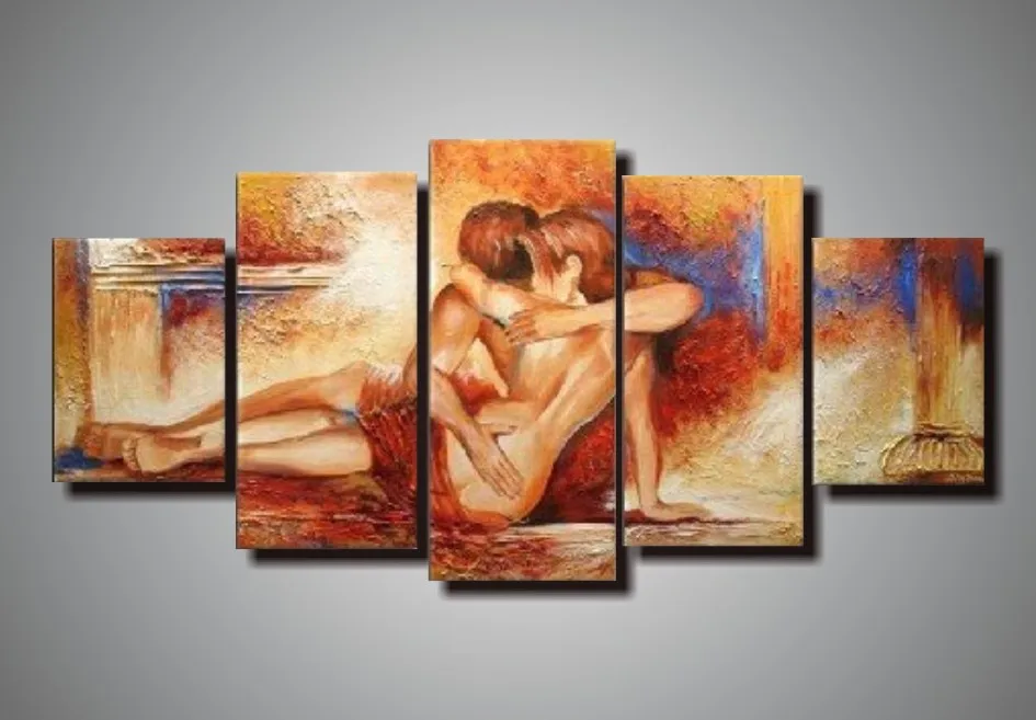 Ручная роспись 5 шт. абстрактная Обнаженная Искусство Большая групповая живопись