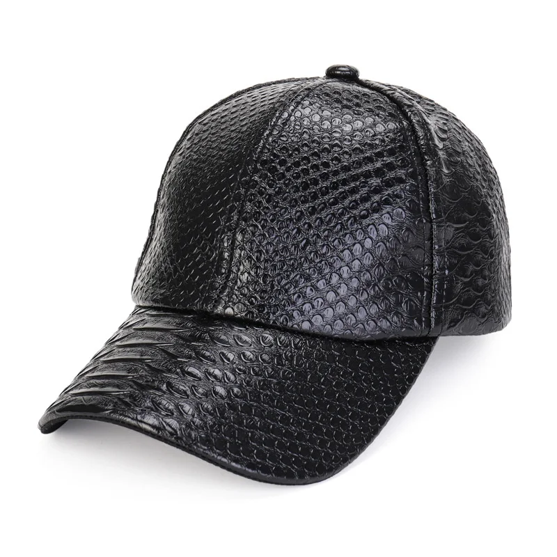 

New PU leather baseball cap men's trend personality outdoor cap women's fashion spring and autumn sun hat