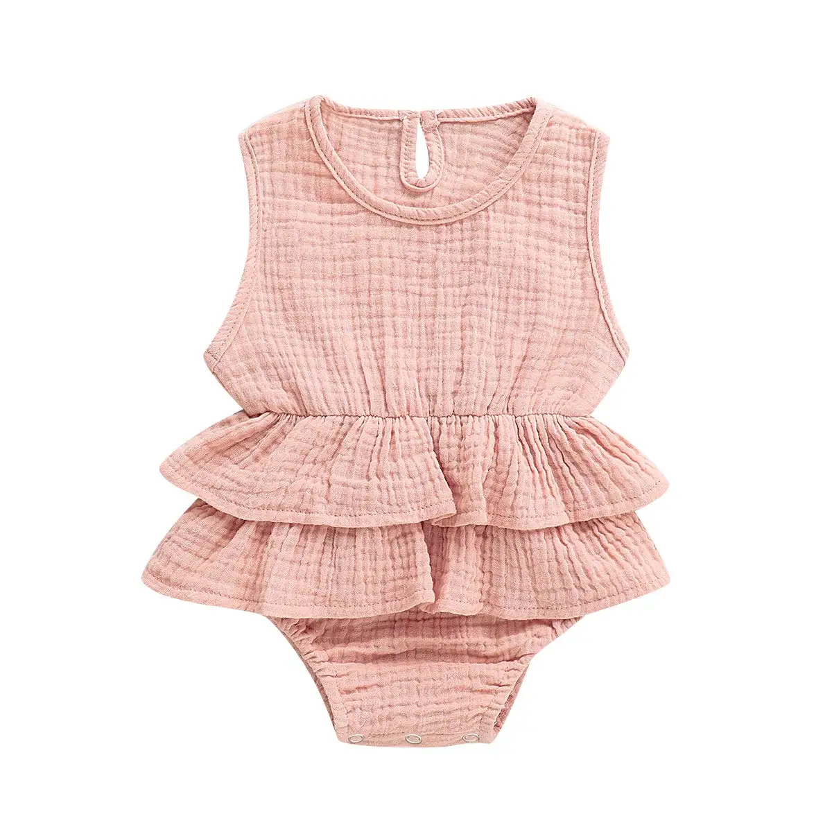 

Newborn Baby Girl Sleeveless Romper Solid Color Ruffle Tutu Dress Jumpsuit Sunsuit Outfit for Summer