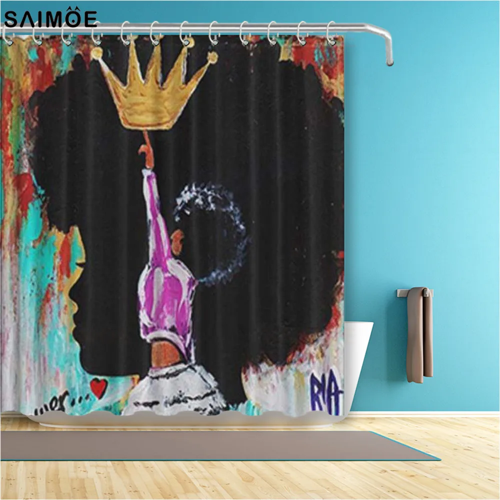 Африканская черная американская занавеска для душа водонепроницаемая ткань из