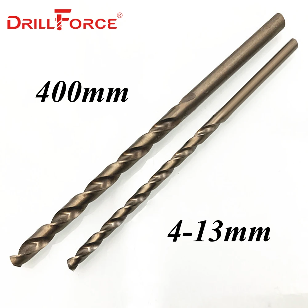 

Drillforce инструменты 1 шт. 4 мм-13 мм x 5% мм OAL HSSCO Кобальт M35 Длинные спиральные сверла для нержавеющей стали легированной стали и чугуна