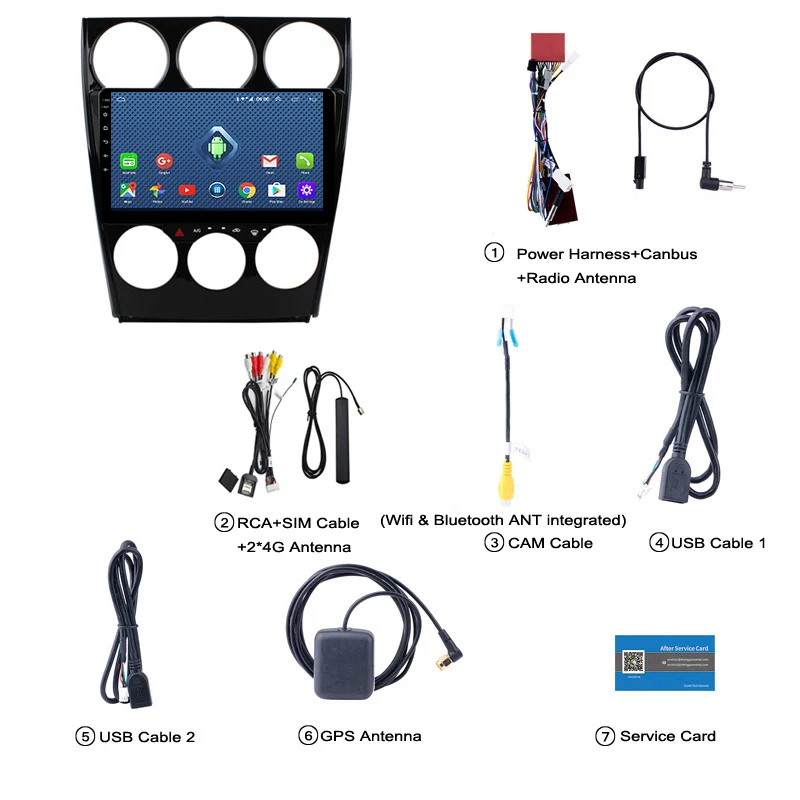 4G Lte All Netcom 9 дюймов Android 11 HD сенсорный мультимедийный плеер для 2004-2015 Mazda 6 с Bluetooth GPS