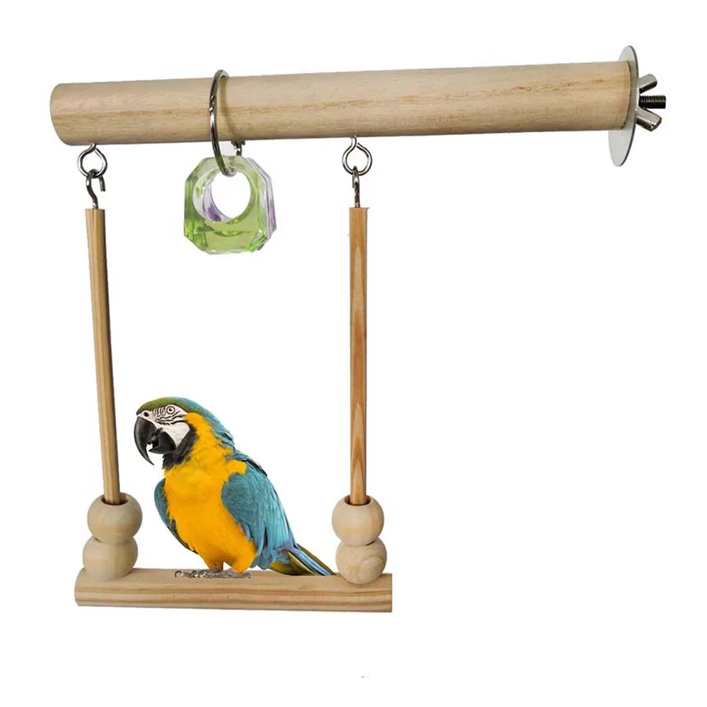 Игрушка качели для птиц деревянная игрушка попугай подставка с жевательными