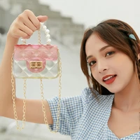 fashion handbags candy colors jelly tote bags for women 2021 new female bag beaded diamond lattice messenger bag