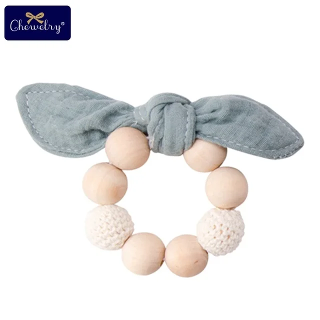 Green Bracelet 1 шт., деревянный зубопрорезыватель, хлопковая соска, зажимы, цепочка, плетеная нить, кожа, гравировка, лиса, соска, клипса, пустышка для детей, товары для кормления - Цвет: Green Bracelet