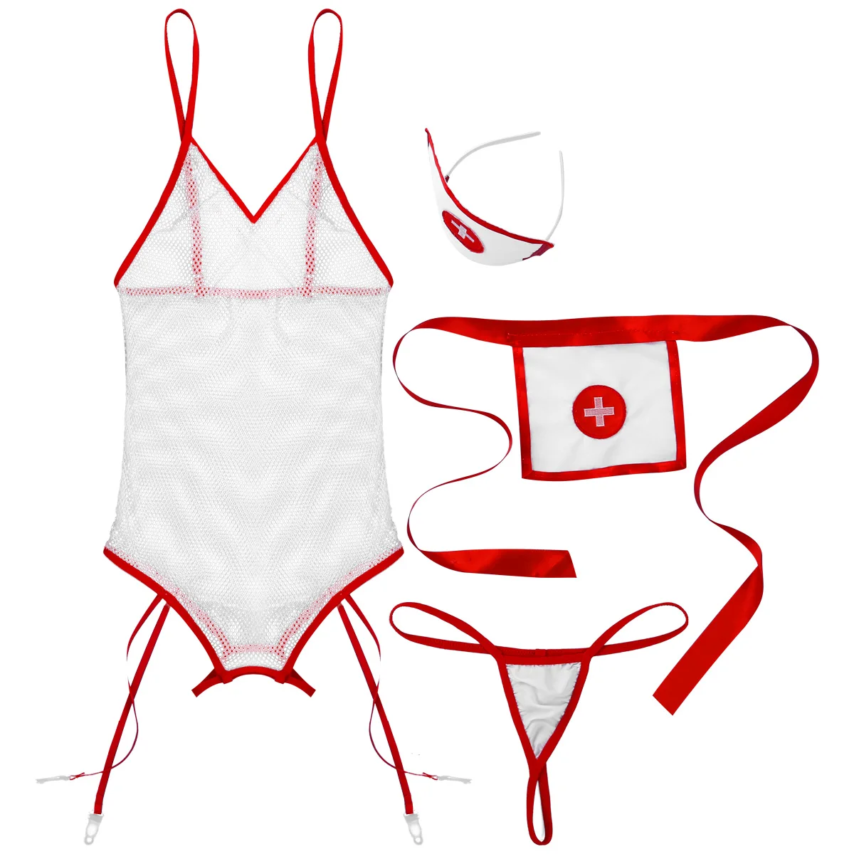 4 шт. женский трико со стрингами и обручем для волос |