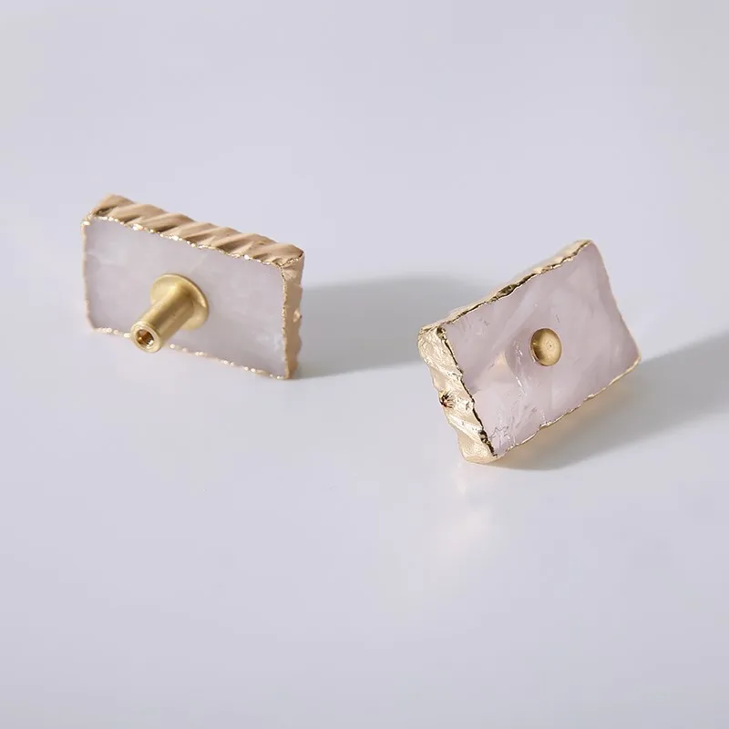 Высокое качество Мебельная ручка натуральный розовый кристалл ручки для шкафа