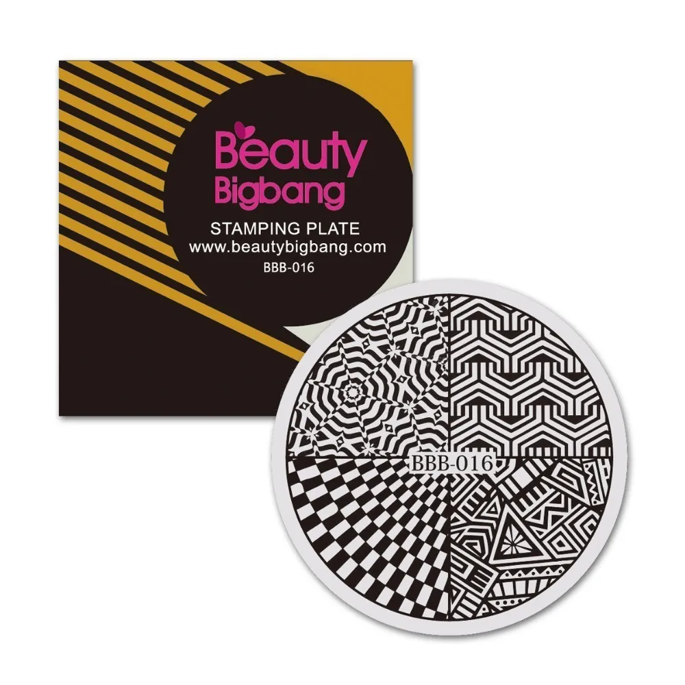 

BeautyBigBang Nail Stamping Plates 5.6cm Geometry Round Stencils Nail Art Manicure Stainless Steel Nail Polish Stamping Plates