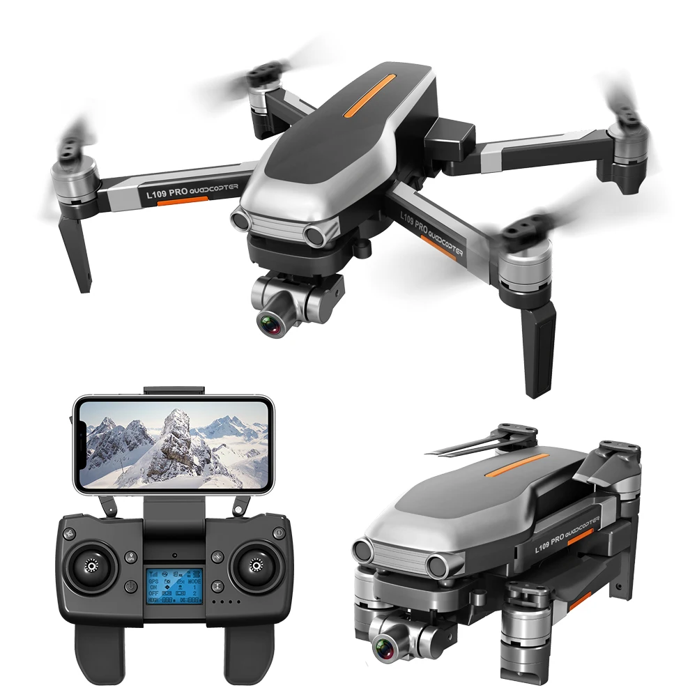 Квадрокоптер L109 Pro с GPS HD 4K камерой 2 осевой стабильный шарнирный