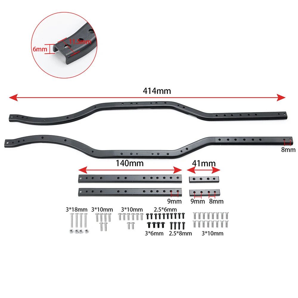 Рамка Шасси YEAHRUN рейка для Axial SCX10 90027 II 90046 90047 6x6 1/10 RC Гусеничный автомобиль