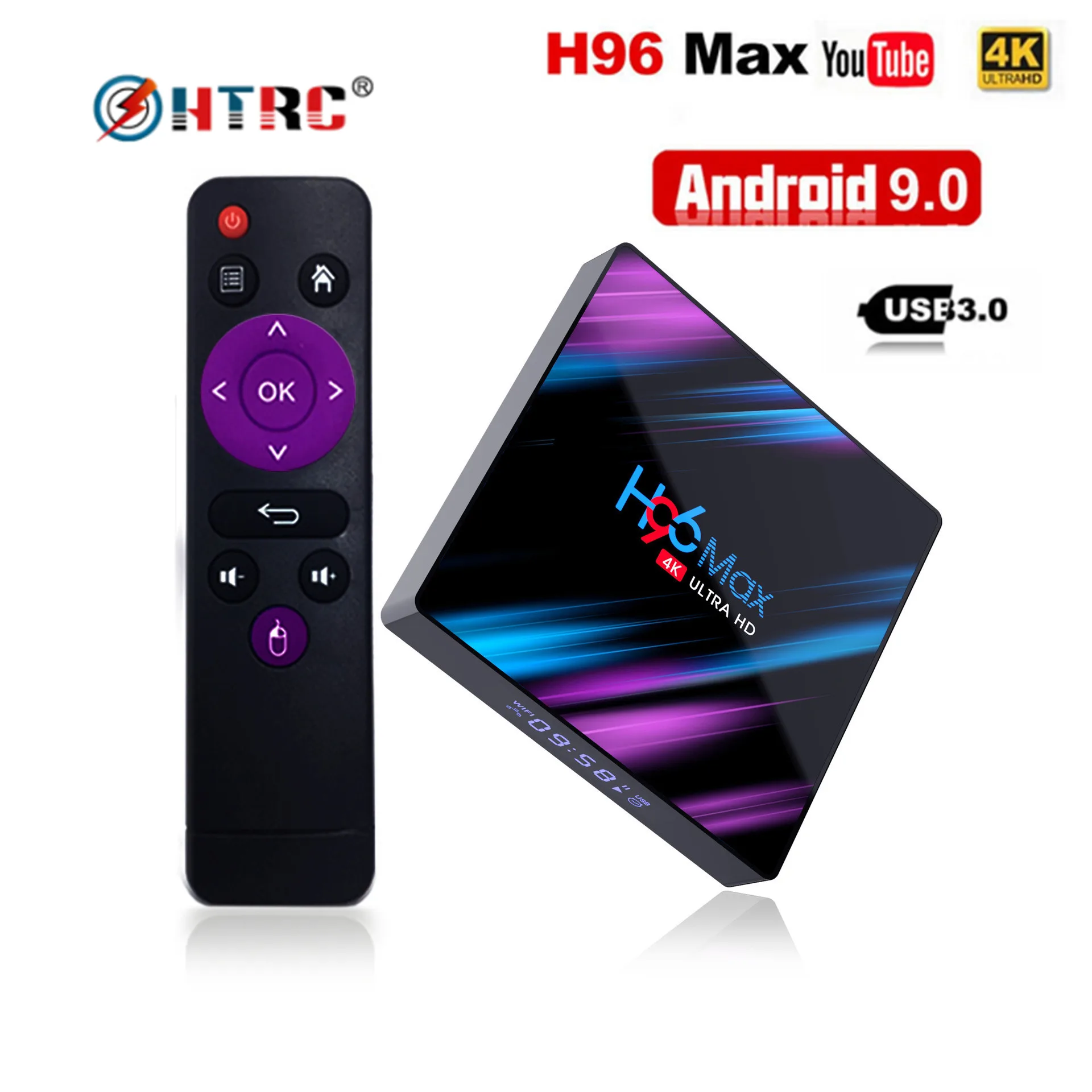 H96 MAX Smart tv Box Android 9 0 16 ГБ 32 64 медиаплеер Rockchip RK3318 4K Wifi USB 3 телеприставка|ТВ-приставки